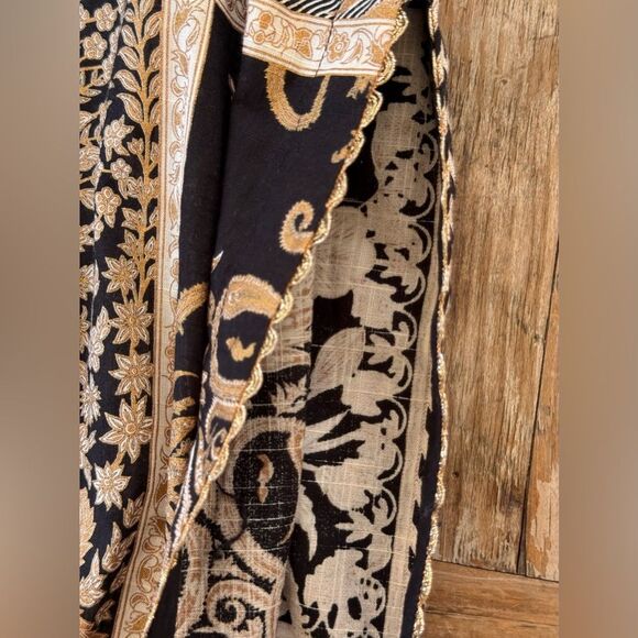 Sana Safinaz Black & Gold Embroidered Tunic – Designer Top - Picture 9 of 11